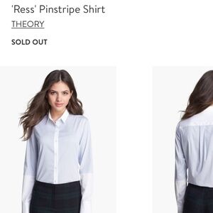 Theory Ress Pinstripe Blouse